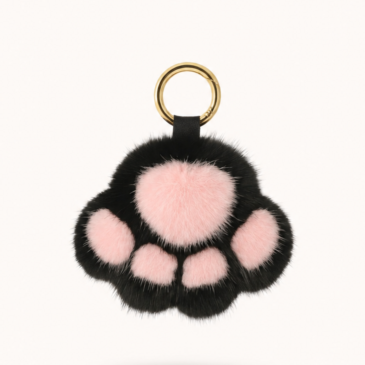 Plushy Cat Paw - Black/Pink