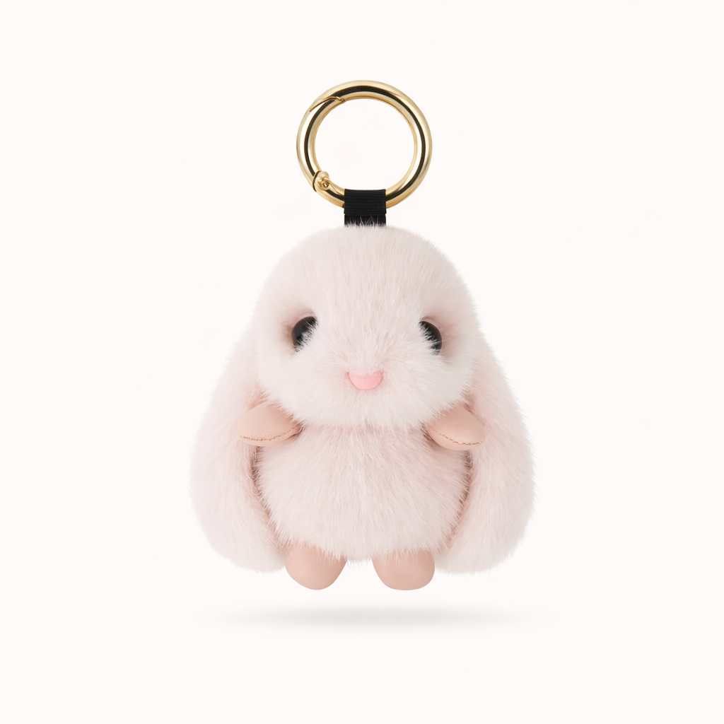 Fluffy Bunny Charm - Pink