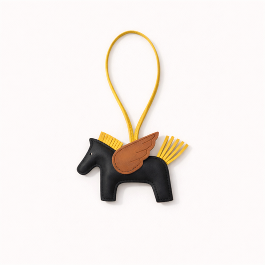 Flying Horse Charm – Black/Yellow