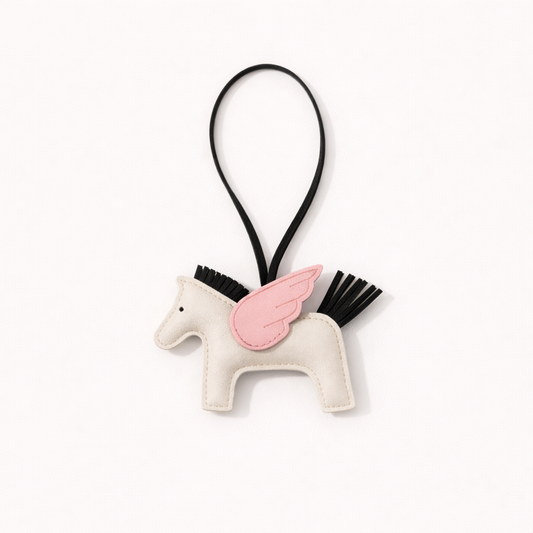 Flying Horse Charm – Off White/Dark Green
