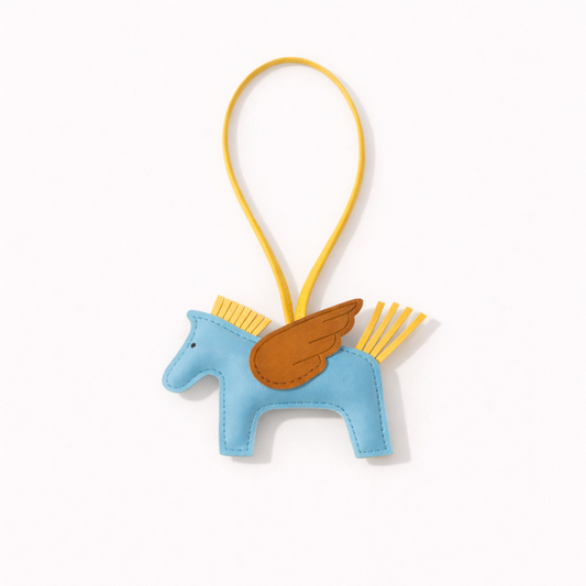 Flying Horse Charm – Blue/Yellow