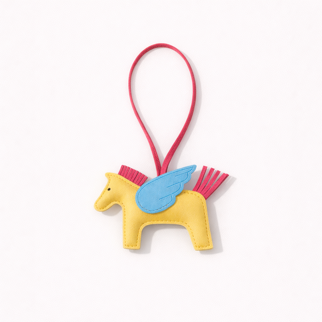 Flying Horse Charm – Yellow/Pink