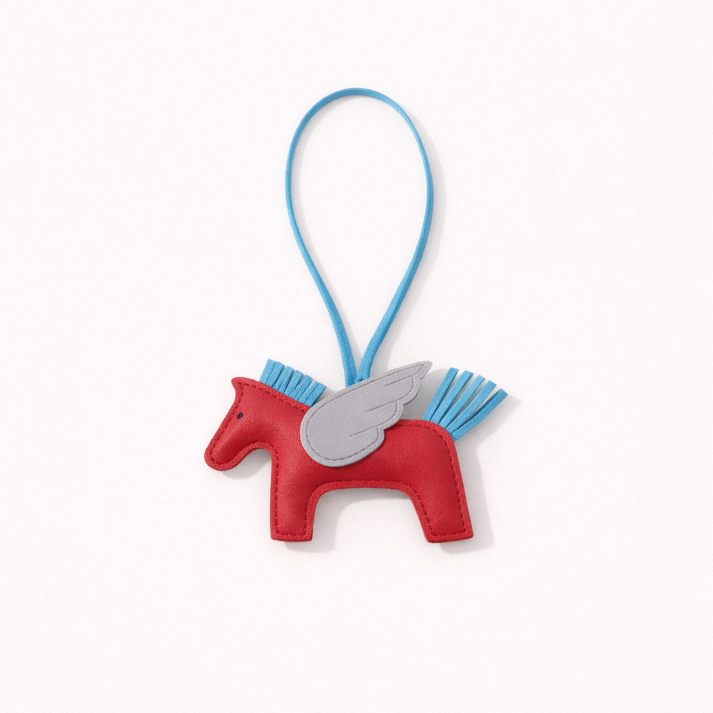 Flying Horse Charm – Burgundy