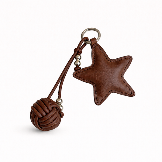 Star & Ball Charm - Brown