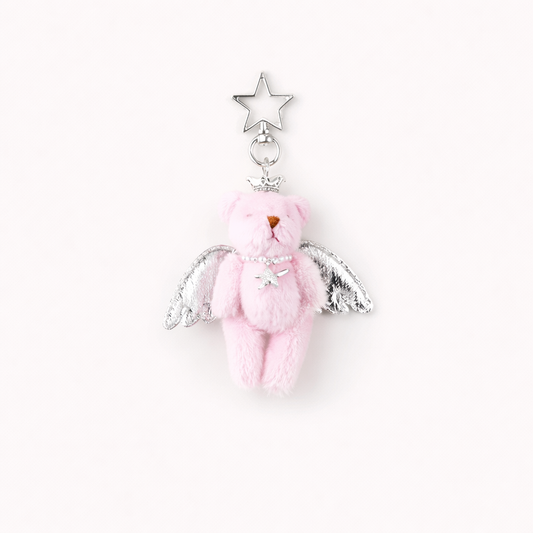 Angel Bear Charm - Pink