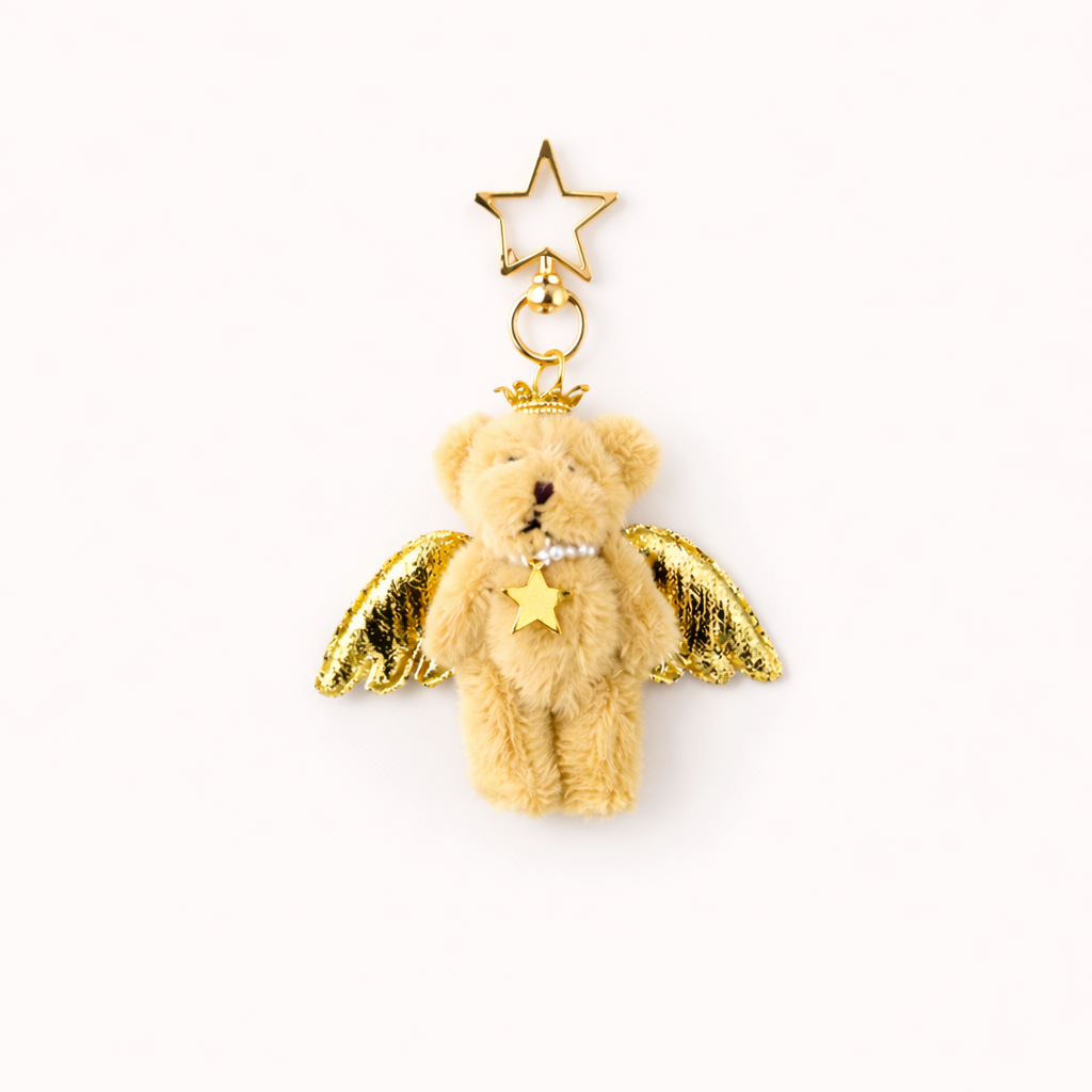 Angel Bear Charm - Camel