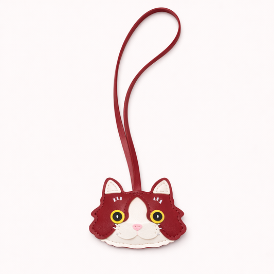 Cat Face Charm - Red
