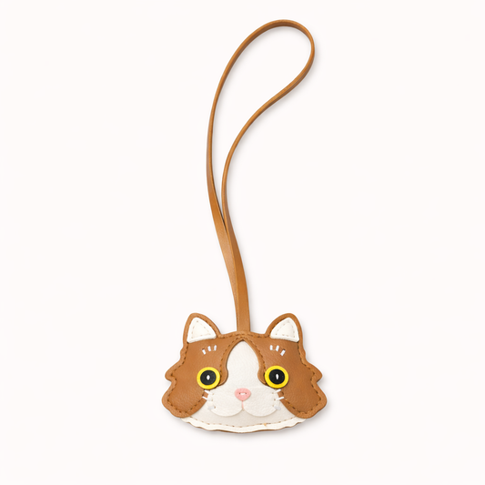 Cat Face Charm - Brown