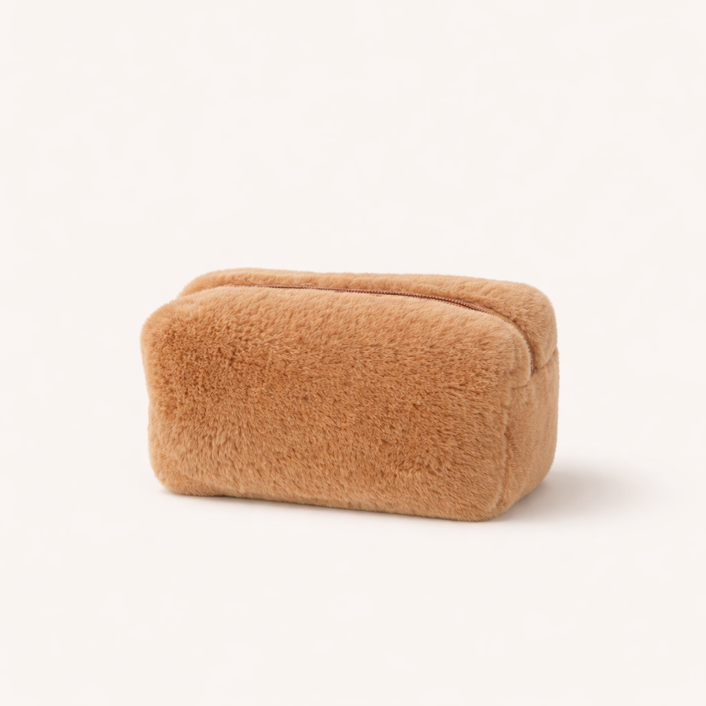 Plushy Makeup Pouch - Brown