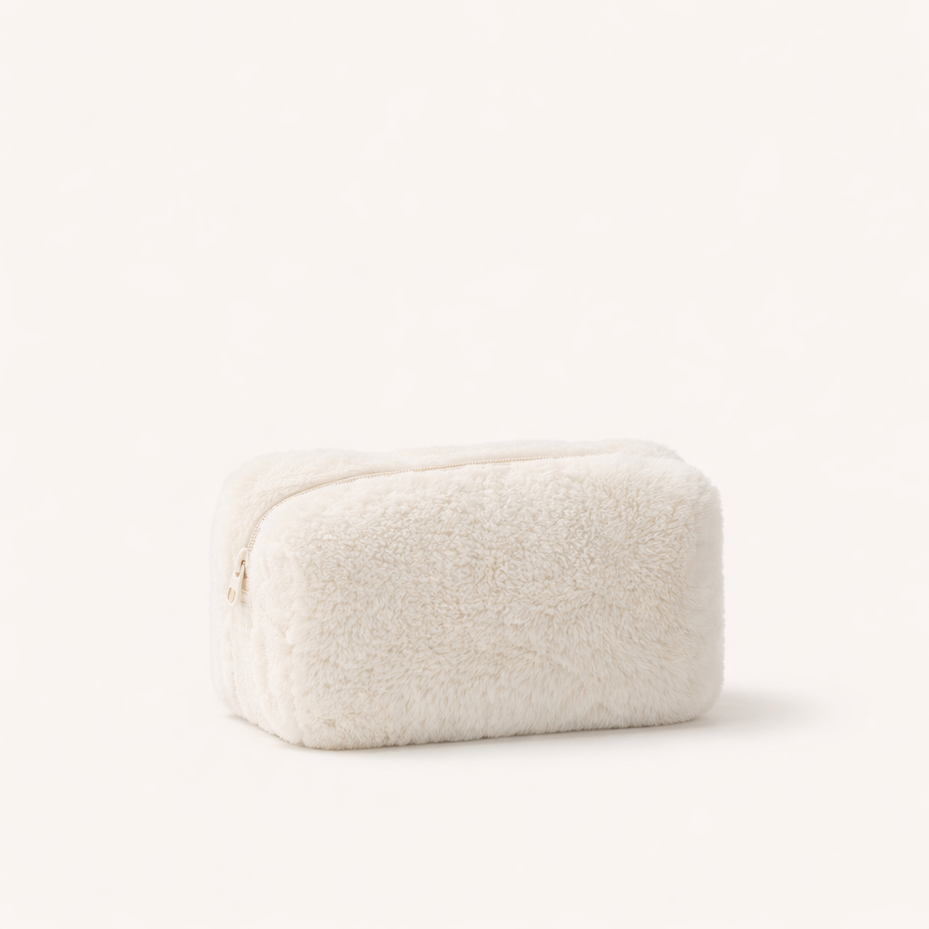 Plushy Makeup Pouch - White