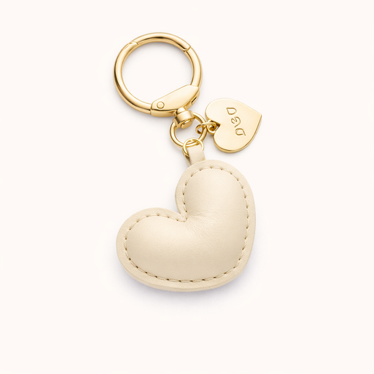 Mini Leather Heart Charm - White