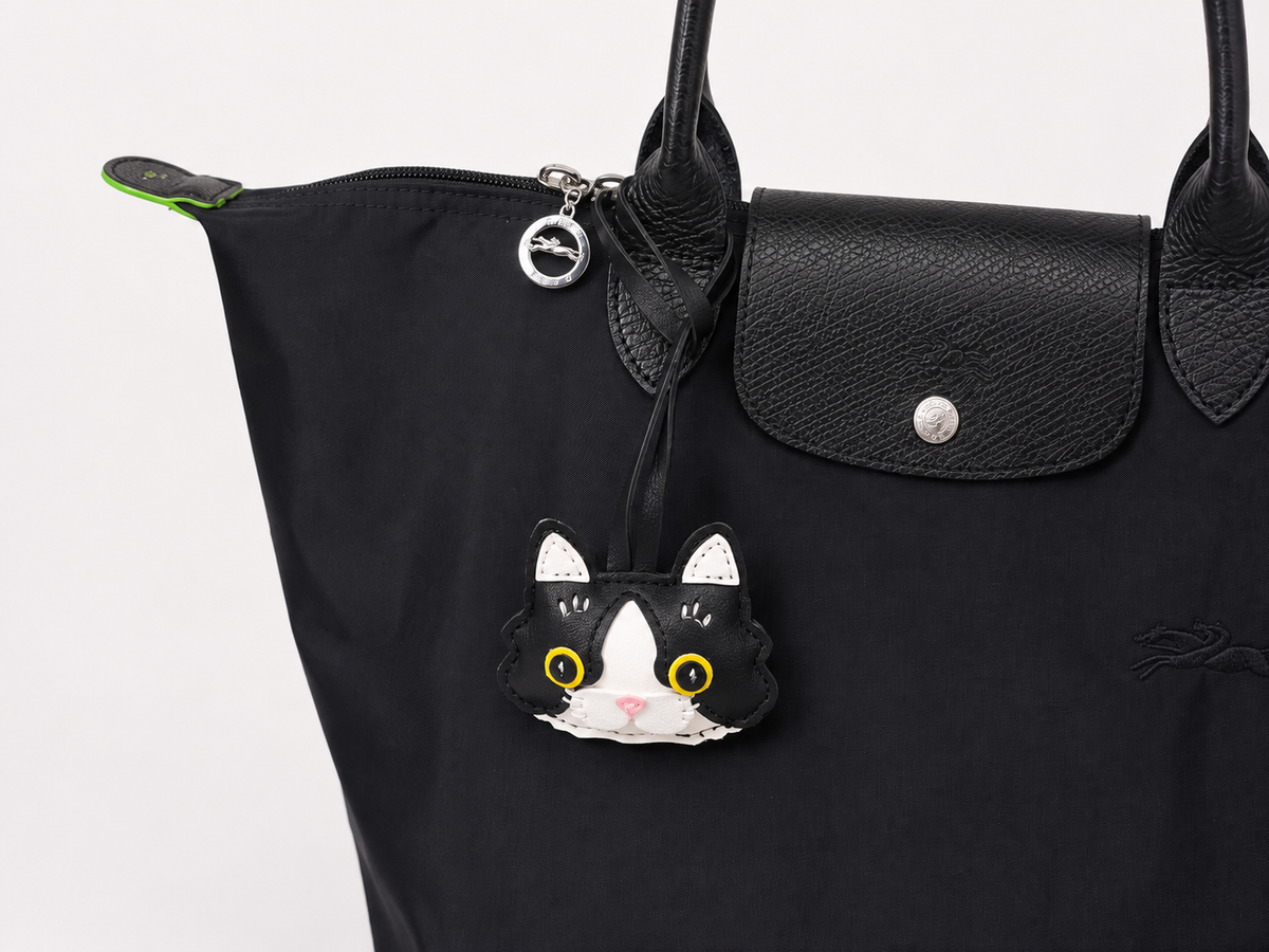 Cat Face Charm - Black