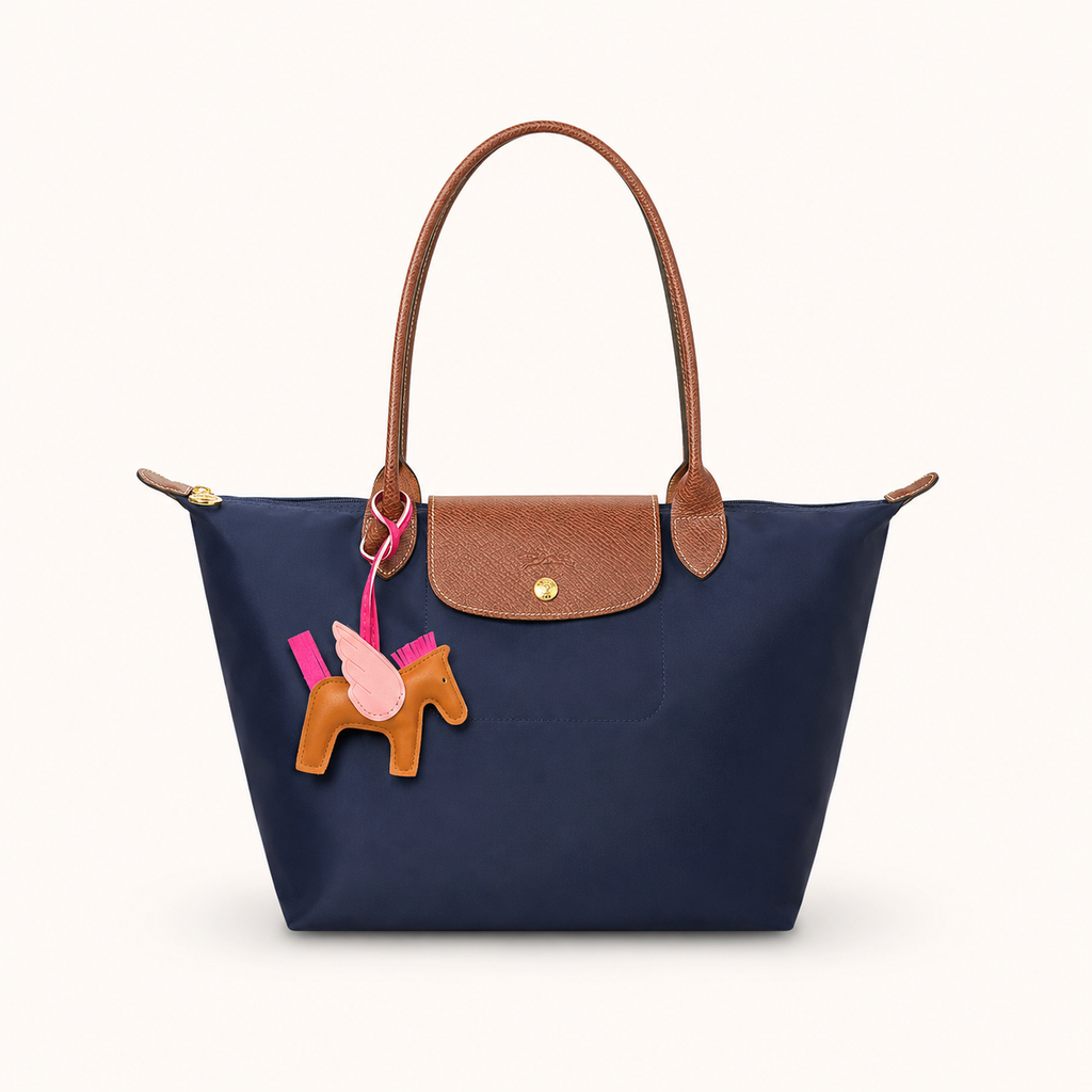 Flying Horse Charm – Brown/Pink