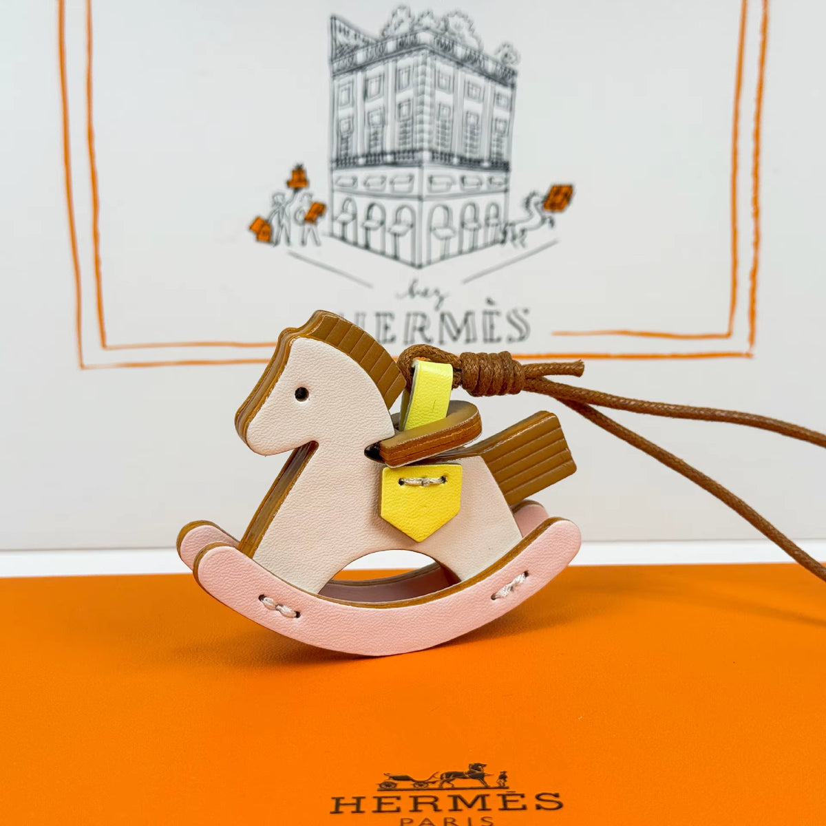 Rocking Pony Charm - White/Yellow