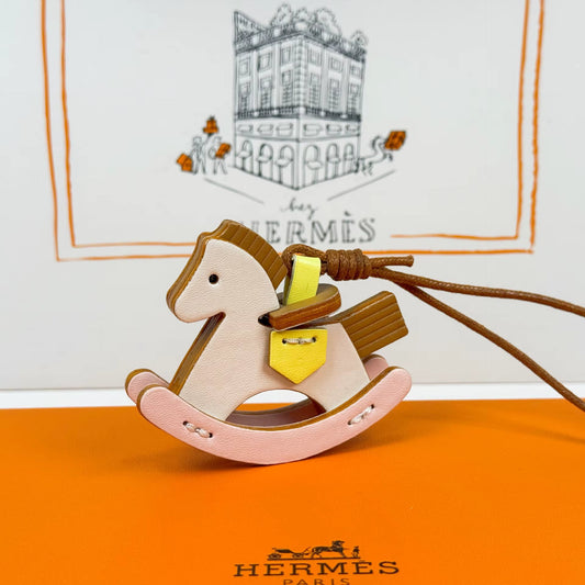Rocking Pony Charm - White/Yellow