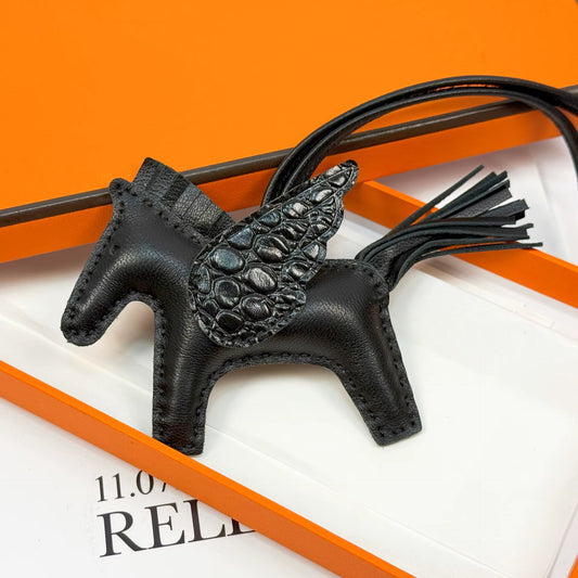 Leather Horse Charm - Black