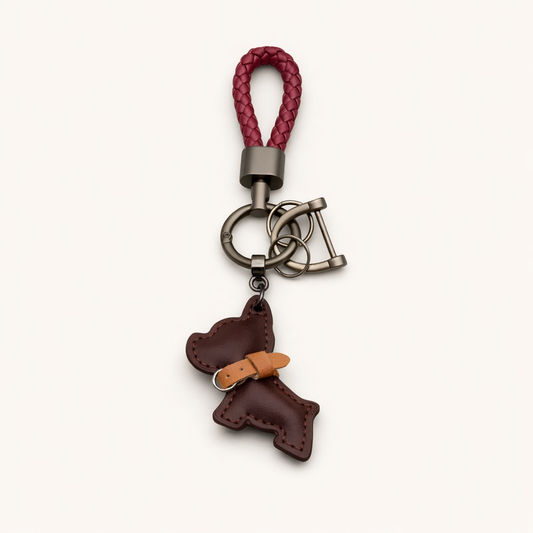 Puppy Key Holder - Black Burgundy