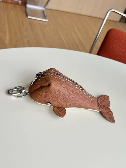 Whale Charm - Brown