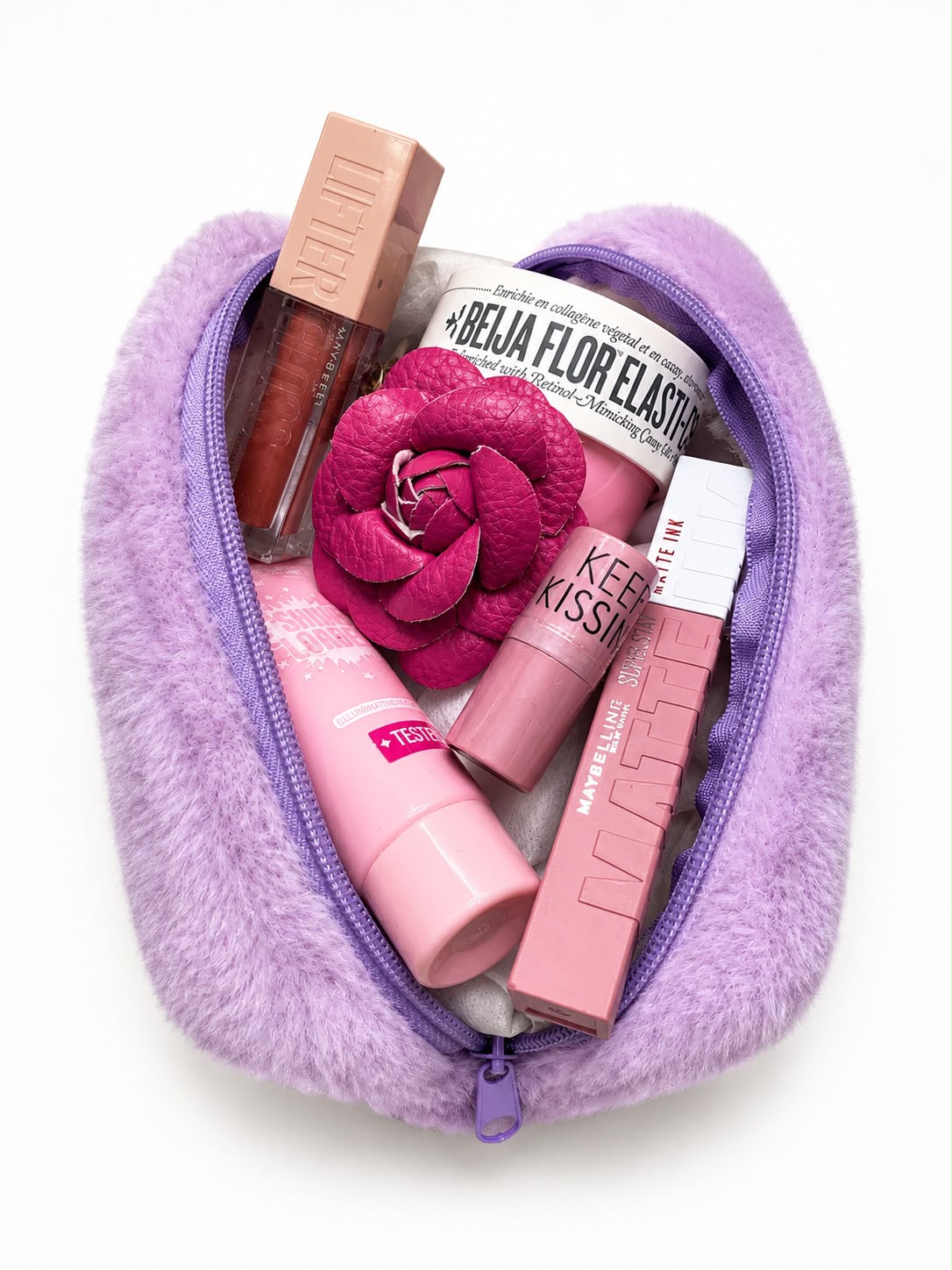 Plushy Makeup Pouch - Purple