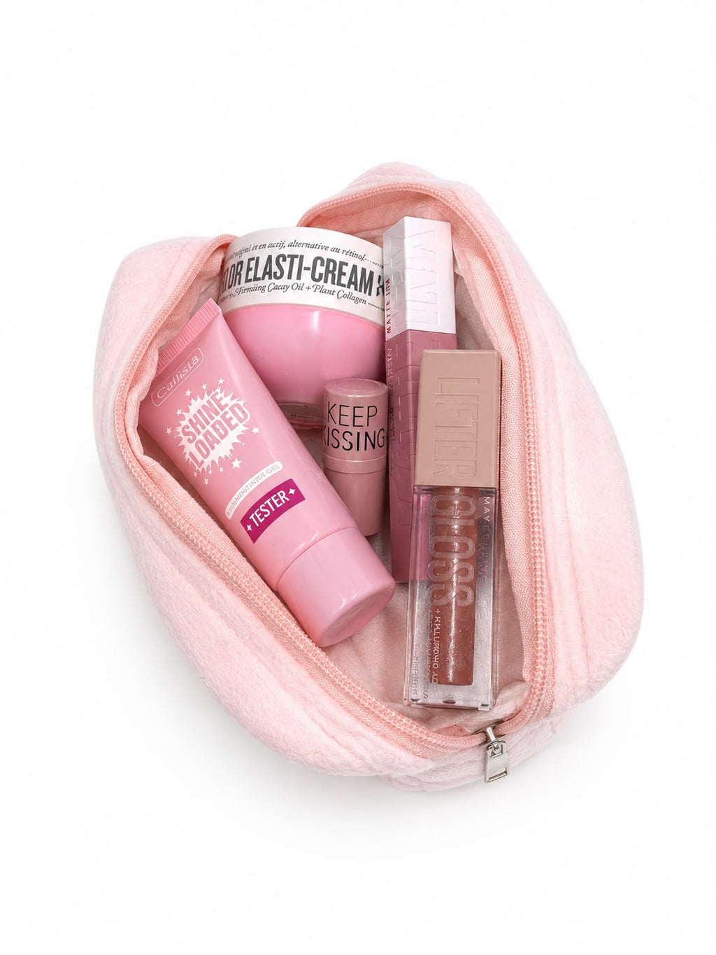Quilted Makeup Pouch - Light Pink